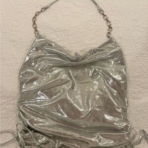 NWT Silver Halter Top